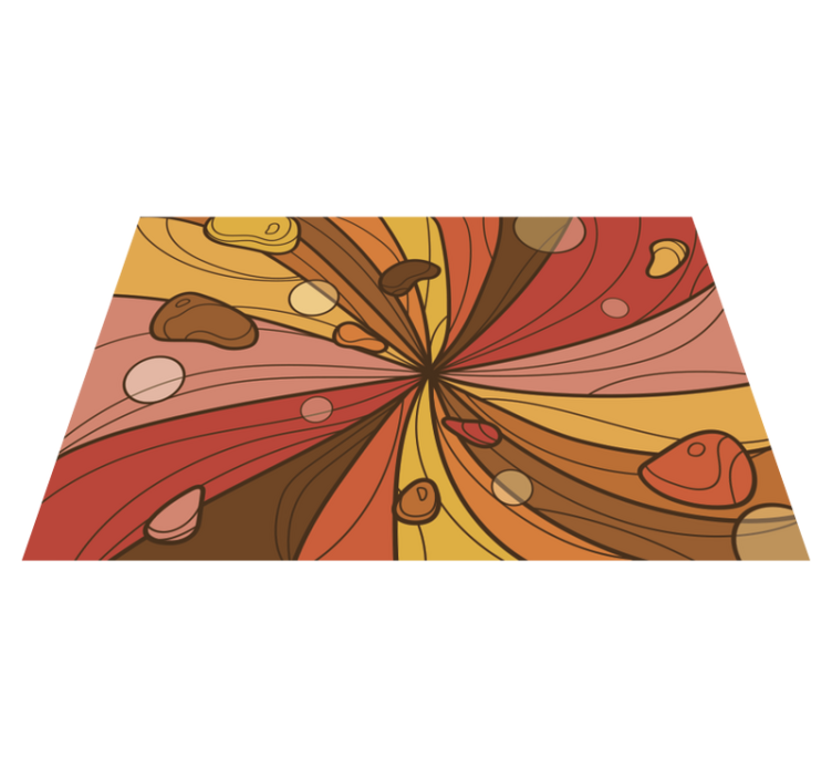 Vinyl Teppich Vintage wirbelnde blume - TenStickers