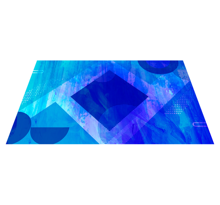 Vinyl Teppich minimalistisch blaue geometrische motive - TenStickers