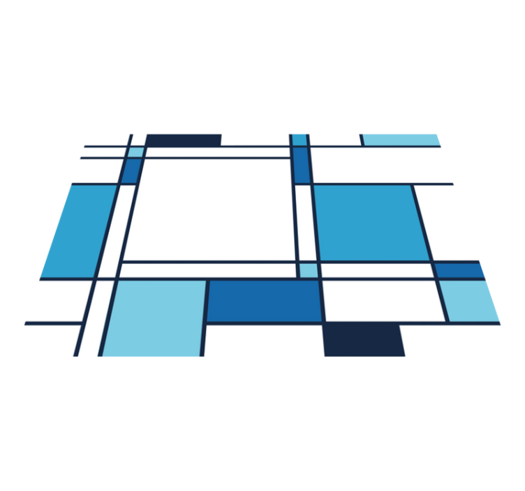 Vinyl Teppich modern blaues geometrisches motiv - TenStickers