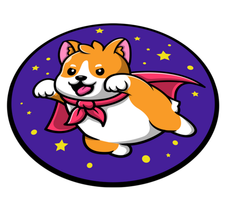 Vinyl Teppich Kinderzimmer superhelden-corgi - TenStickers