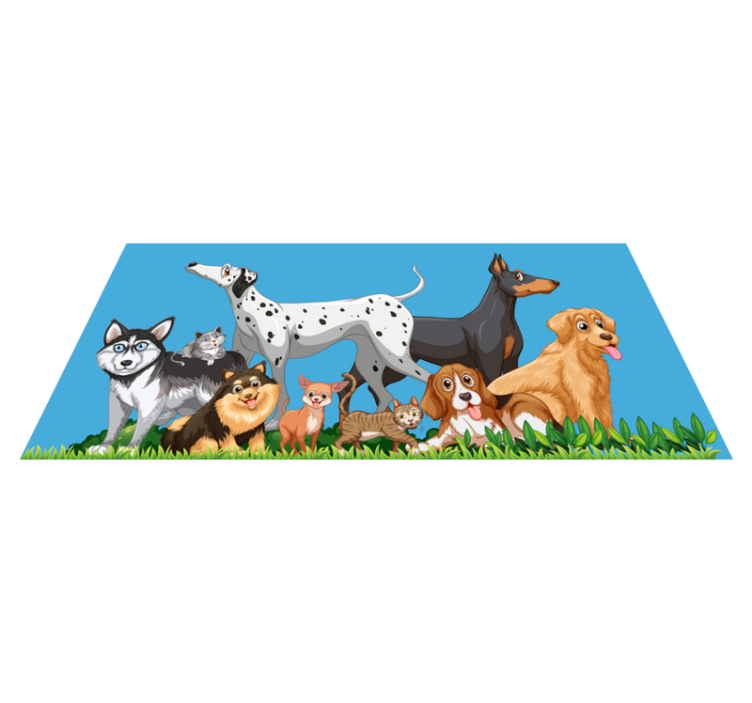 Vinylteppich kindlich hunde treffen - TenStickers