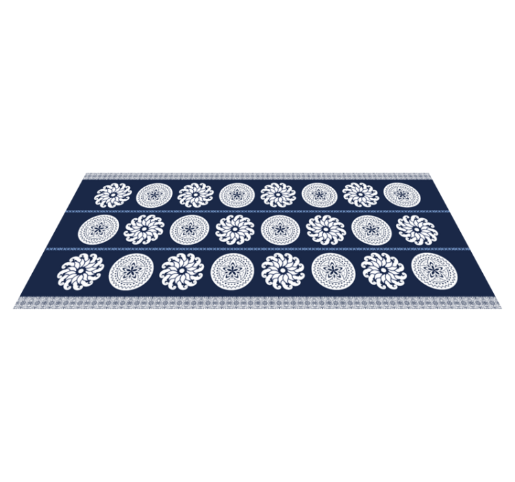 Vinyl Teppich Mandala marineblaue muster - TenStickers