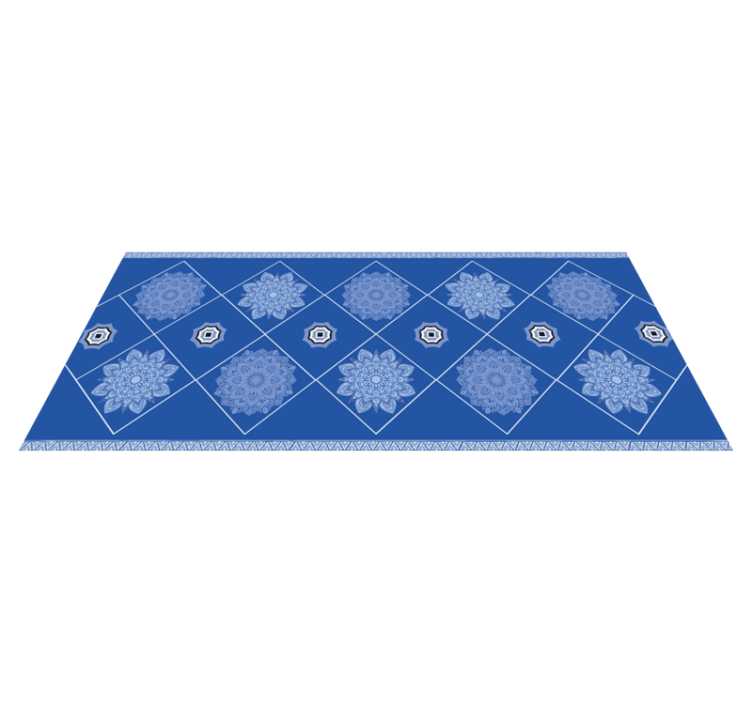 Vinyl Teppich Bad blaue florale elemente - TenStickers