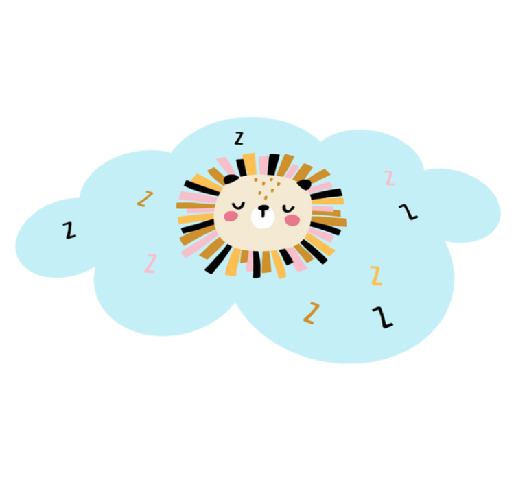 Vinyl Teppich Kinderzimmer schläfrige löwenwolke - TenStickers