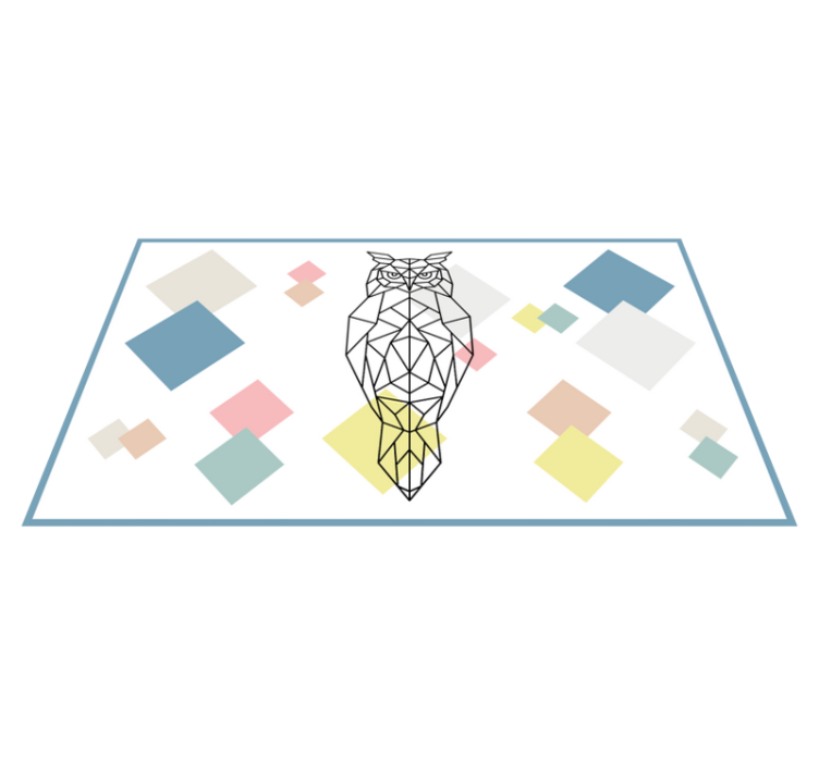 Vinyl Teppich modern origami-eulenform - TenStickers