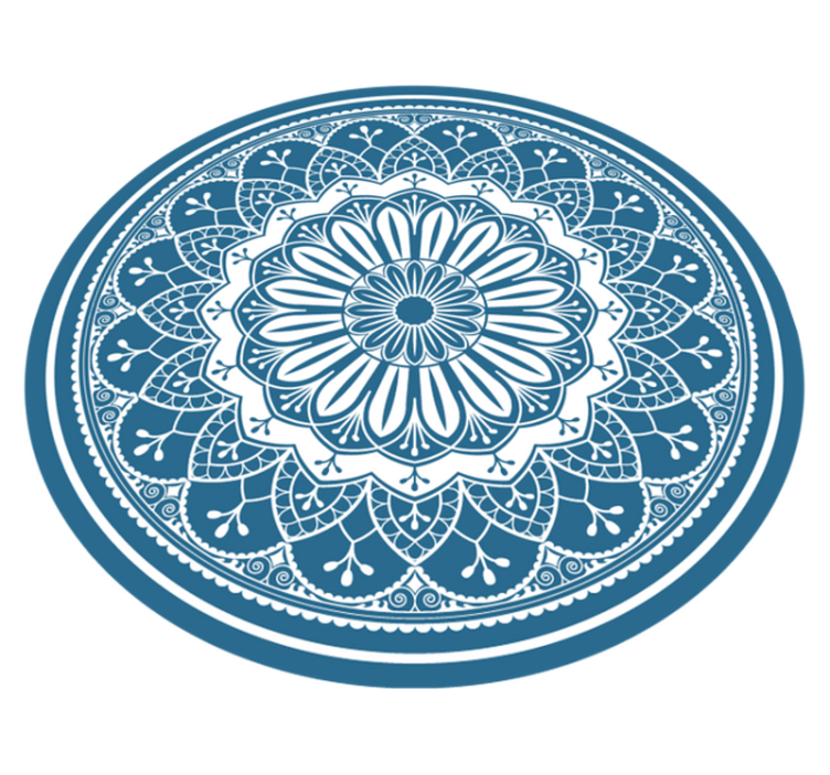 Vinyl teppich mandala elegantes blaues mandala - TenStickers