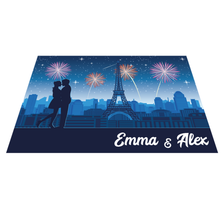 Vinyl Teppich mit Namen pariser romanze - TenStickers