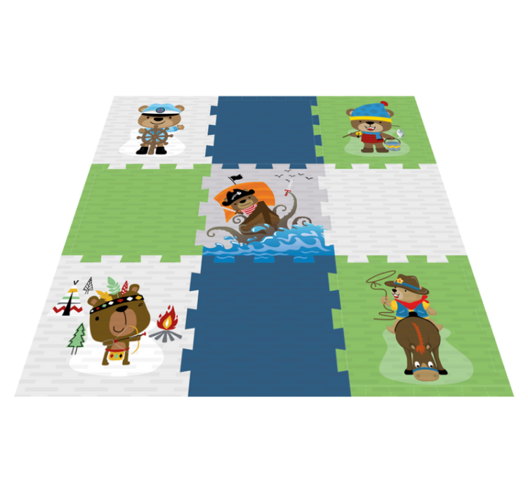 Vinylteppich kindlich süßes bärenabenteuer - TenStickers