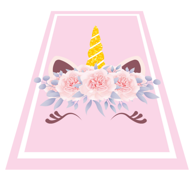 Vinyl Teppich Kinderzimmer einhorn blumenmagie - TenStickers