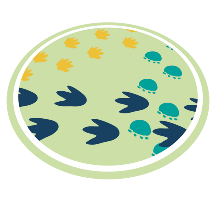 Vinylteppich kindlich design mit dinosaurier-fußabdrücken - TenStickers