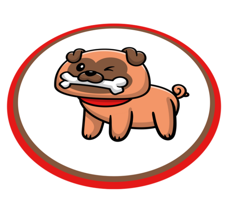 Vinyl Teppich Tiere bulldogge mit einem knochen - TenStickers