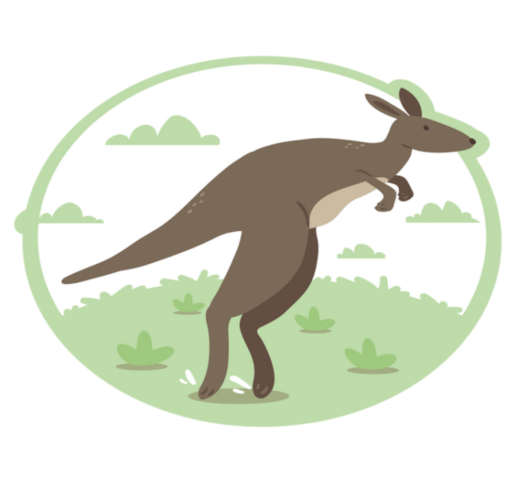 Vinyl Teppich Kinderzimmer kängurusprung - TenStickers