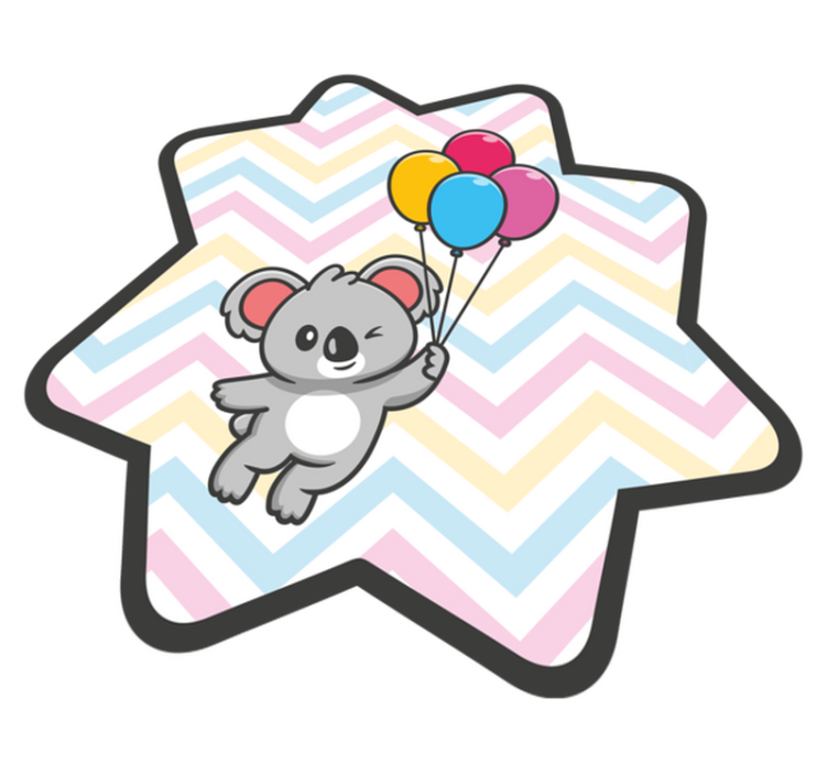 Vinyl Teppich Kinderzimmer verspielter koala-ballon - TenStickers