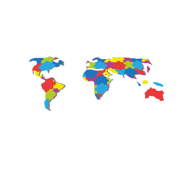 Vinyl Teppich Weltkarte farbenfrohes weltweites design - TenStickers