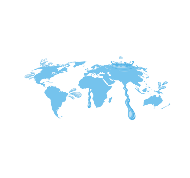 Vinyl Teppich Weltkarte blaues wasserdesign - TenStickers