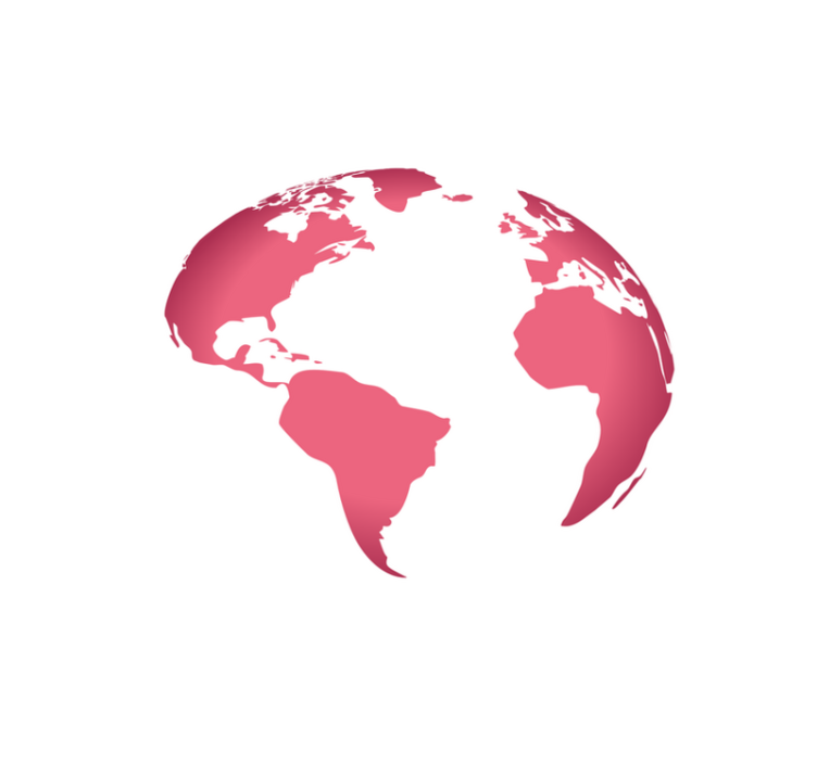 Vinyl Teppich Weltkarte rosa globuskarte - TenStickers