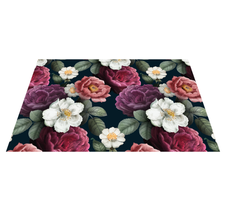 Vinyl Teppich Blumen botanische schicke raffinesse - TenStickers
