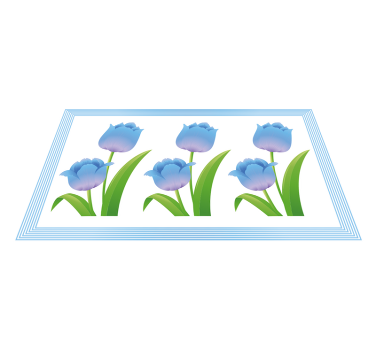 Vinyl teppich blumen blaue tulpen darstellung - TenStickers
