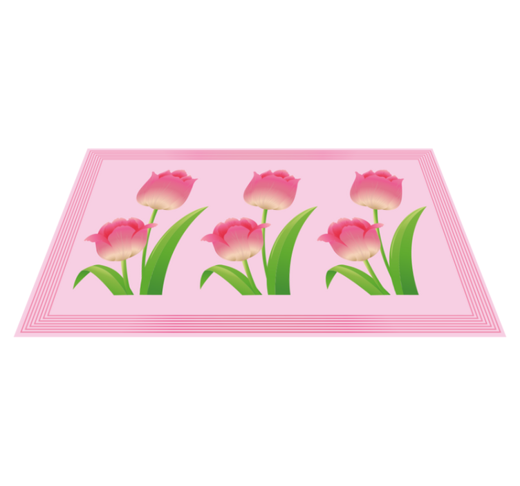 Vinyl Teppich Blumen rosa tulpenausstellung - TenStickers