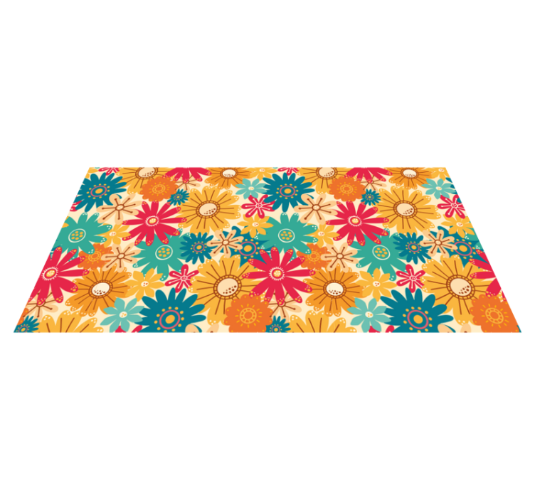 Vinyl teppich blumen mit buntem blumenmuster - TenStickers