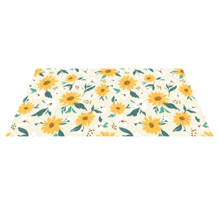 Vinyl Teppich Blumen fröhliches blumenmuster - TenStickers