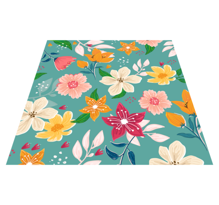 Vinyl teppich blumen mit floralem muster spiel - TenStickers