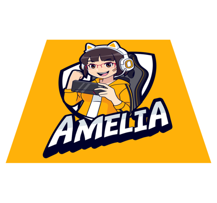 Vinyl teppich jugendzimmer mit individuellem gaming-porträt - TenStickers