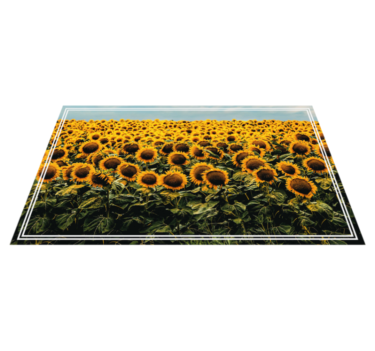 Vinyl teppich blumen sonnenblumenwiese - TenStickers