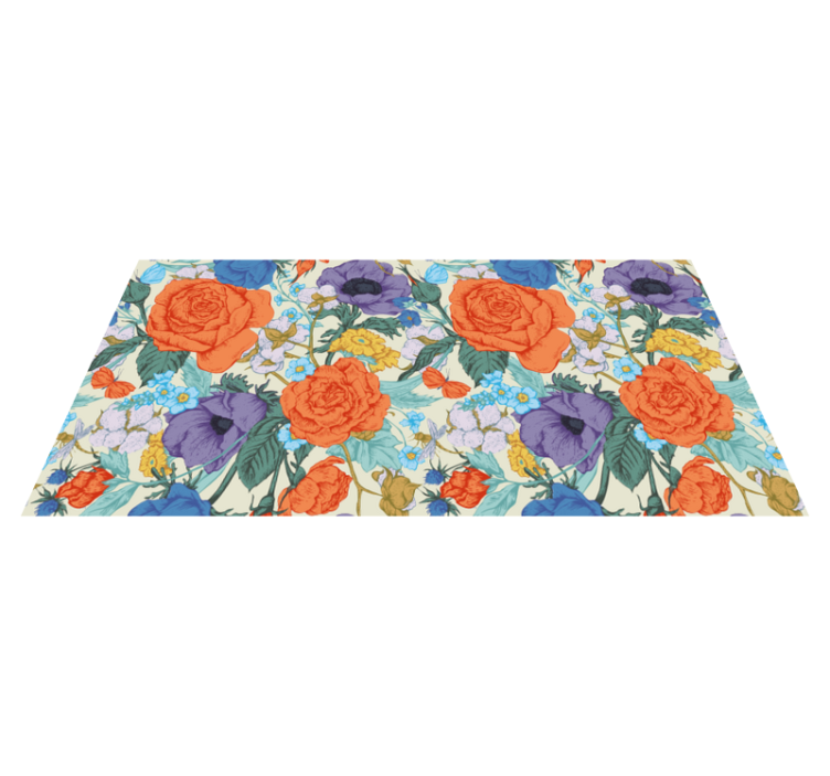Vinyl Teppich Blumen lebendige florale komposition - TenStickers