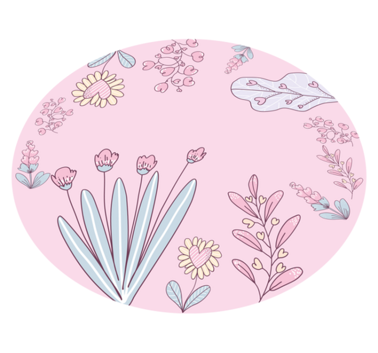Vinyl Teppich Blumen florale herzmuster - TenStickers