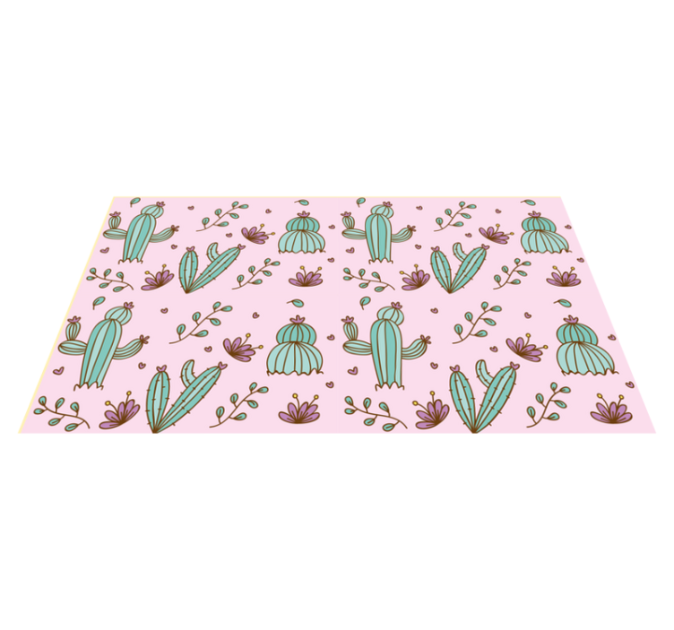 Vinyl Teppich Blumen kaktus blumenmuster - TenStickers
