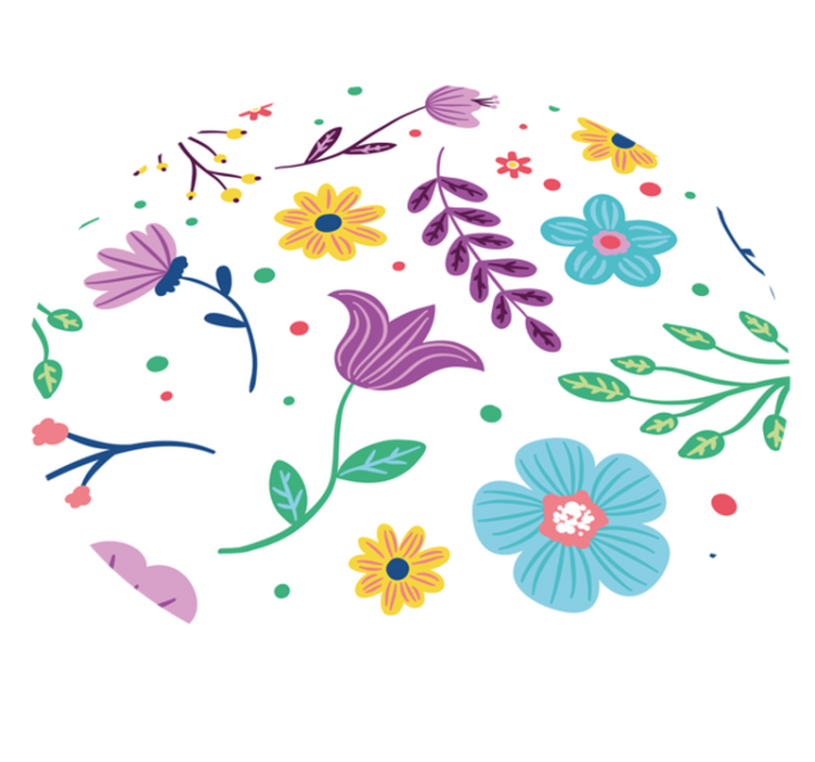 Vinyl Teppich Blumen lebendige florale inspiration - TenStickers