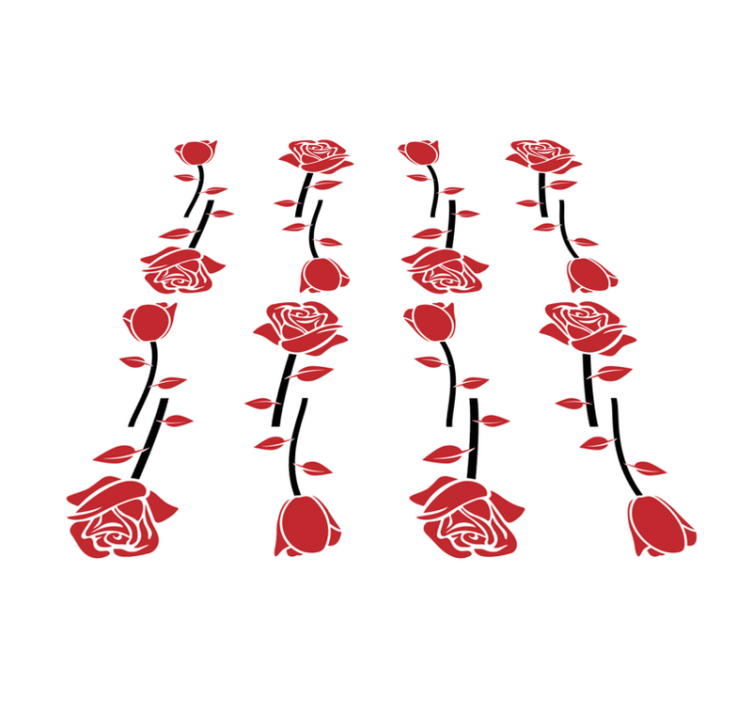 Vinyl Teppich Blumen rote rosenmuster - TenStickers