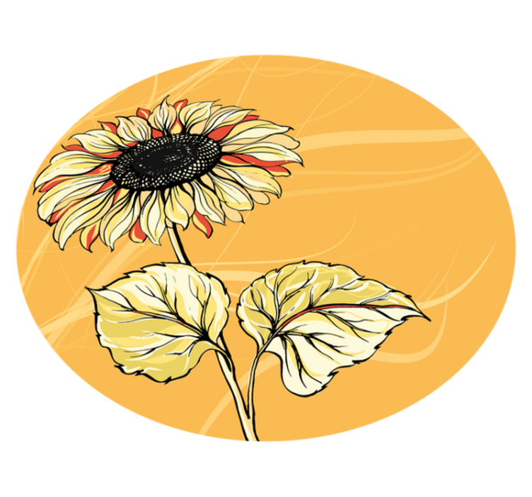 Vinyl Teppich Blumen leuchtende sonnenblumenblüte - TenStickers