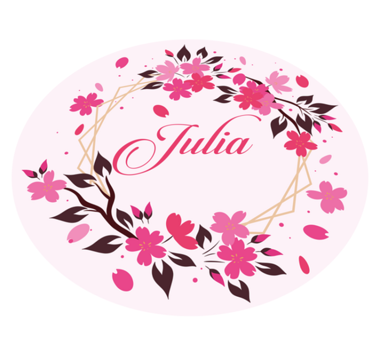 Vinyl Teppich Schlafzimmer botanische krone mit namen - TenStickers