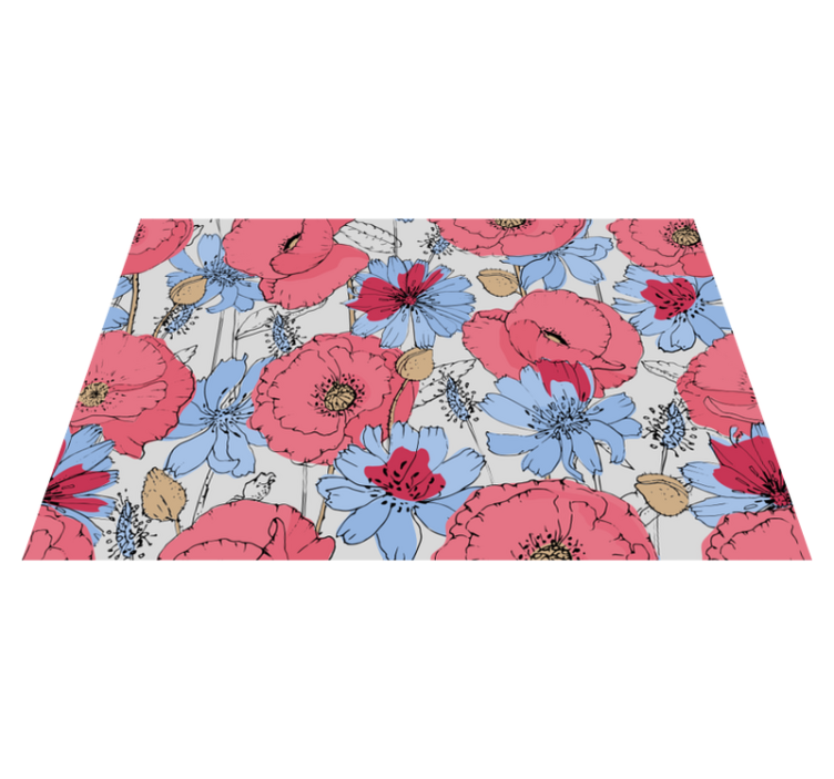 Vinyl teppich blumen mit lebhaftem botanischen druck - TenStickers