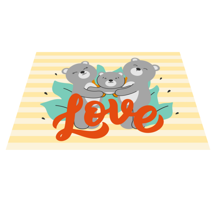 Vinyl Teppich Kinderzimmer bär familie liebe - TenStickers