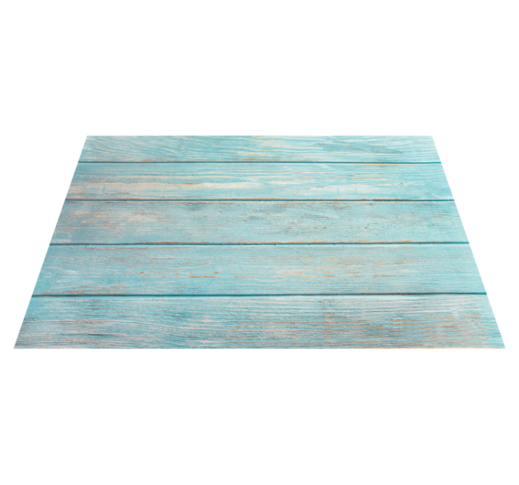 Vinyl Teppich Bad aquamarinblaue Paneele im Used-Look - TenStickers