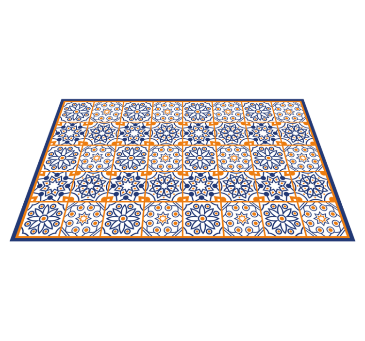 Vinyl teppich fliesenoptik in lebhaftem blau - TenStickers