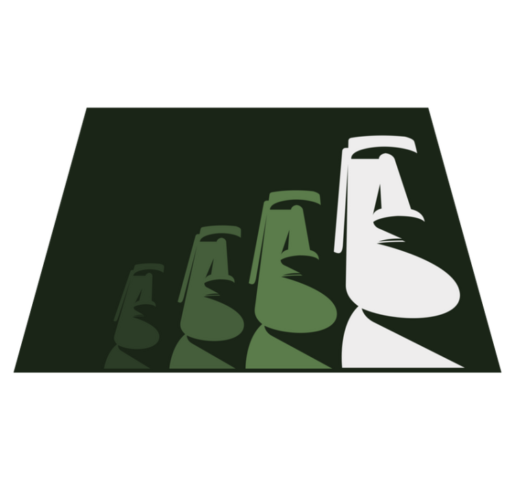 Vinyl Teppich Wohnzimmer umriss der moai-statuen - TenStickers