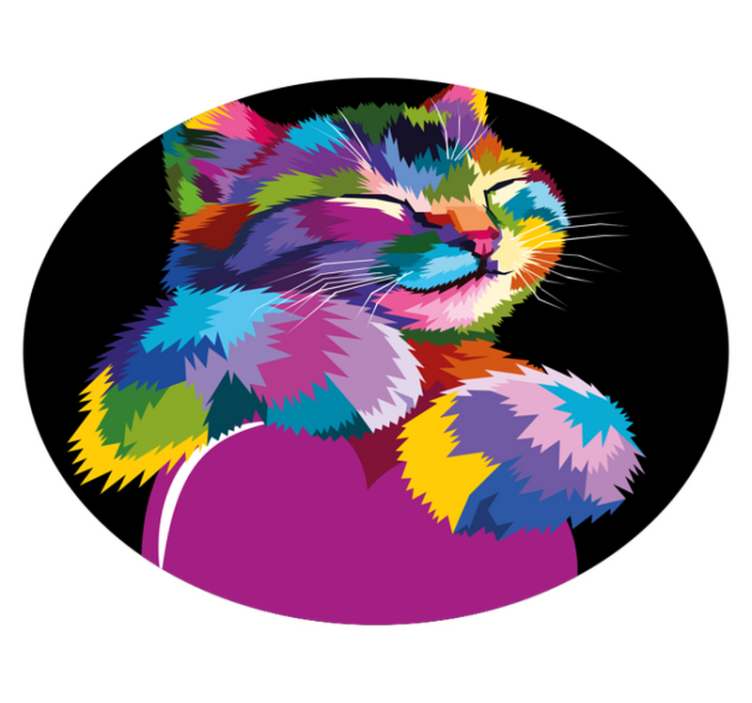 Vinyl Teppich Tiere lebendige katzenartige illustration - TenStickers