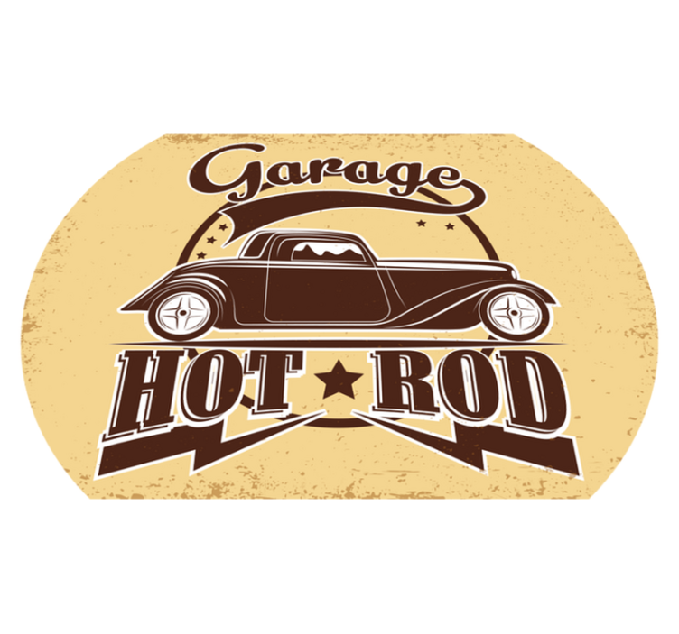 Vinyl Teppich Vintage garagen-hotrod - TenStickers