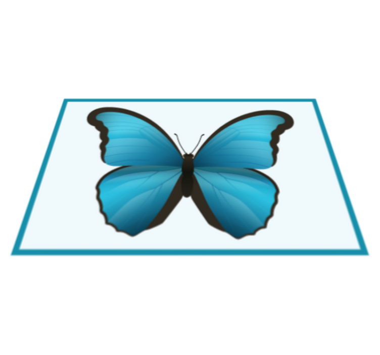 Vinyl Teppich Tiere blauer schmetterling - TenStickers