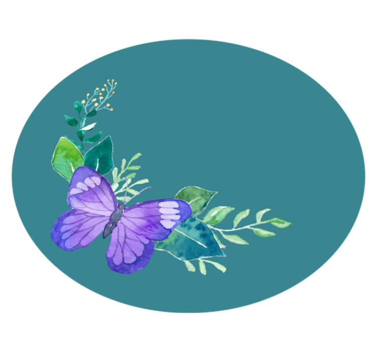 Vinyl Teppich Blumen schmetterling botanisches motiv - TenStickers