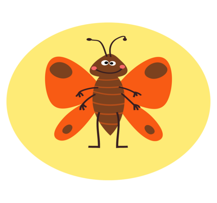 Vinyl teppich kinderzimmer fröhlicher schmetterling - TenStickers