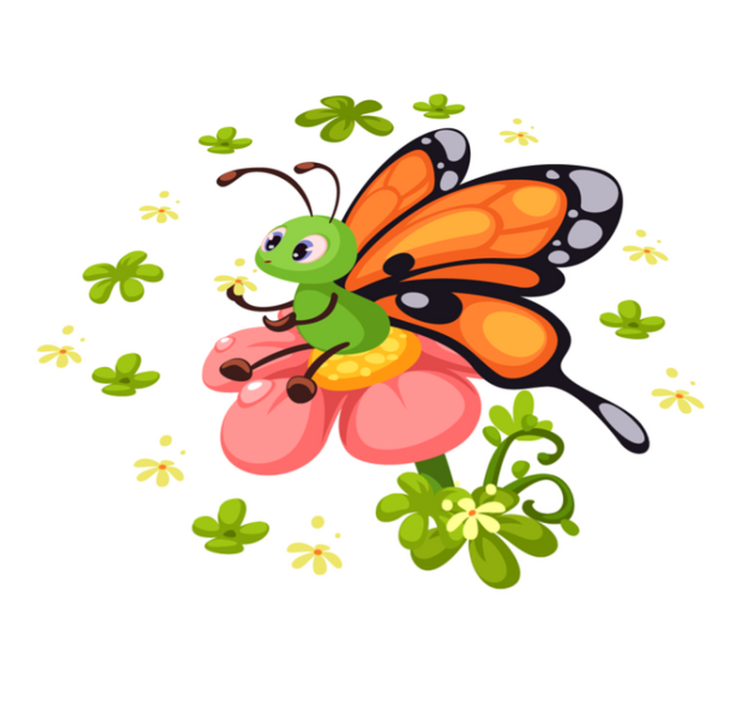 Vinyl Teppich Kinderzimmer bunte schmetterlingsfreude - TenStickers