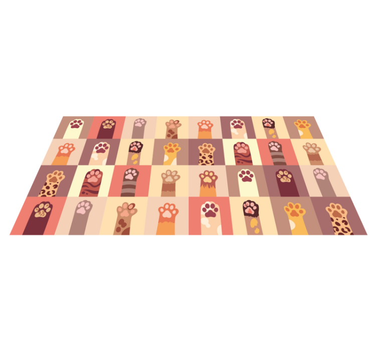 Vinyl Teppich Tiermuster lebendige pfotenabdrücke - TenStickers