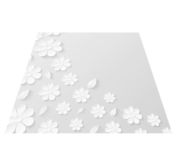 Vinyl Teppich Blumen weißes blumenmuster - TenStickers