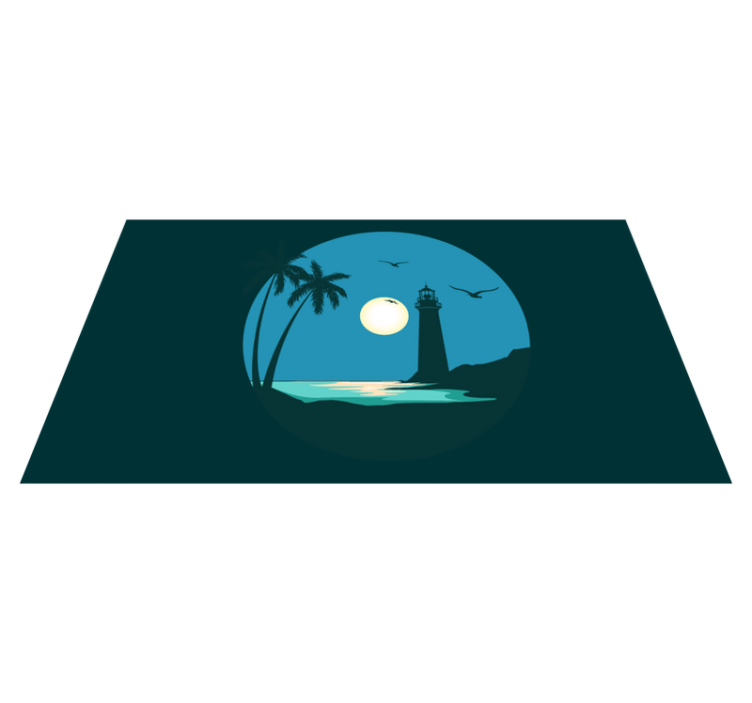 Vinyl Teppich Natur leuchtturmszene an der küste - TenStickers