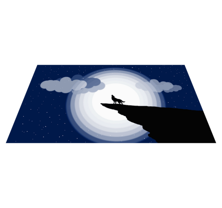 Vinyl Teppich Jugendzimmer halbmond heulen - TenStickers